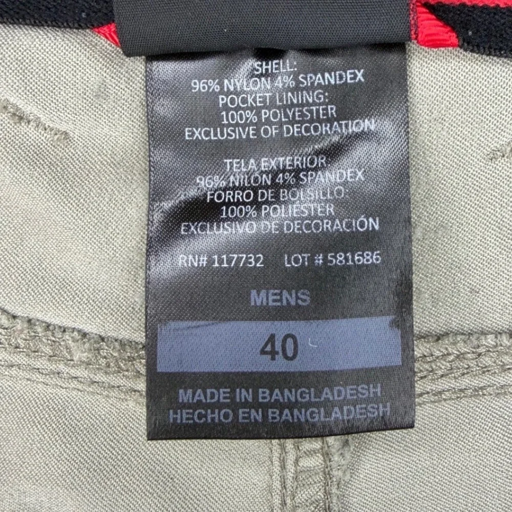 Gerry Cargo Shorts Mens 40 Khaki‎ Stretch Performance Hiking Belted